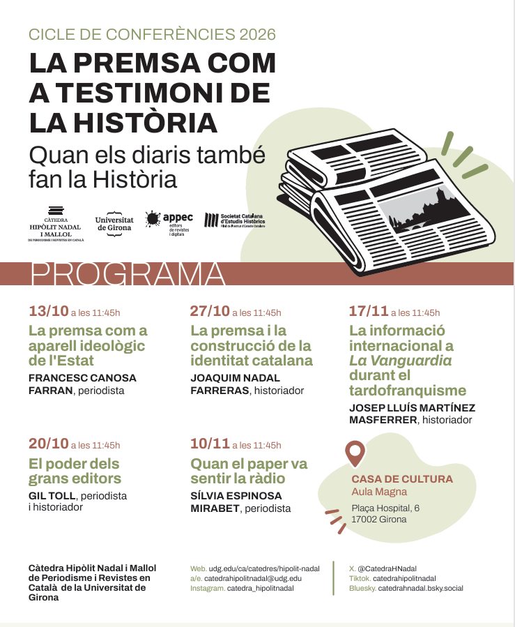 Cicle de conferències: "La premsa com a testimoni de la Història"
